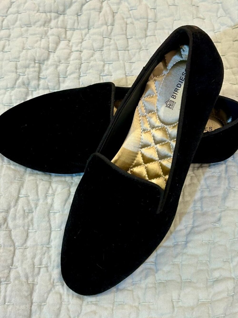 Birdies - The Starling - Black Velvet Flat - Size 7.5 with Box - Picture 4 of 15
